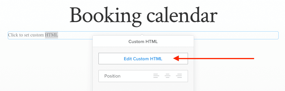 Select edit custom html