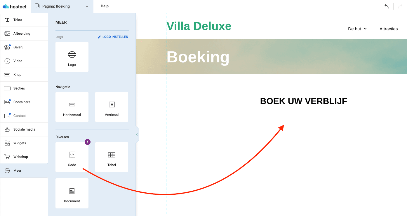 Embed insertion in Hostnet